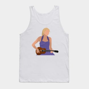 taylor with her guitar on stage purple dress country era Tank Top